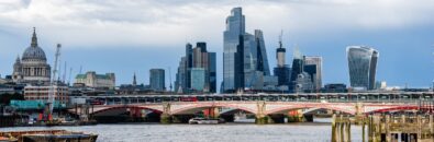 Panoramic View of London Skyline from River Thames Panoramic View of London Skyline from River Thames during daytime